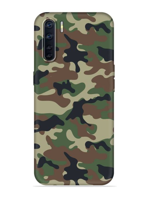 Army Military Camouflage Dark Green Embossed Soft Silicone Case for Oppo F15 Zapvi