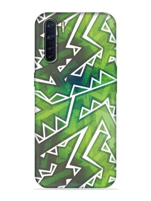 Green Graffiti Seamless Embossed Soft Silicone Case for Oppo F15 Zapvi