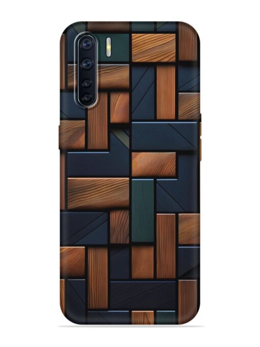 Wooden Background Cubes Embossed Soft Silicone Case for Oppo F15 Zapvi