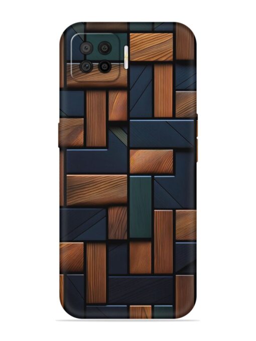 Wooden Background Cubes Embossed Soft Silicone Case for Oppo F17 Pro Zapvi