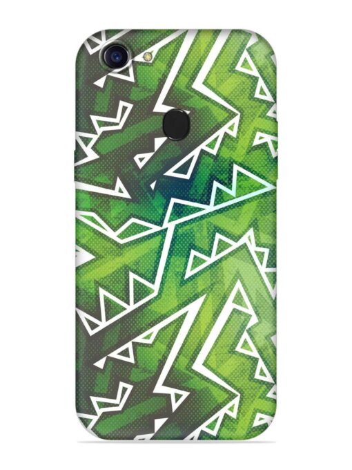 Green Graffiti Seamless Embossed Soft Silicone Case for Oppo F7 Zapvi