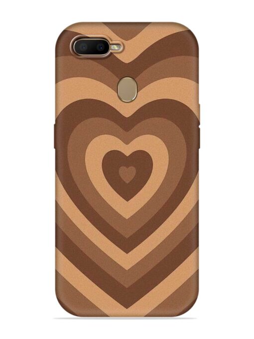 Brown Heart Embossed Soft Silicone Case for Oppo F9 Pro Zapvi