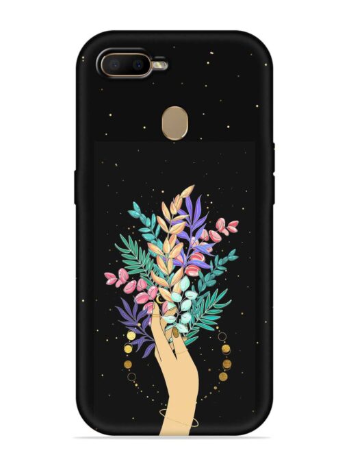 Flower On Hand Embossed Soft Silicone Case for Oppo F9 Pro Zapvi