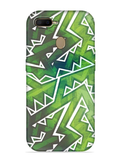 Green Graffiti Seamless Embossed Soft Silicone Case for Oppo F9 Pro Zapvi