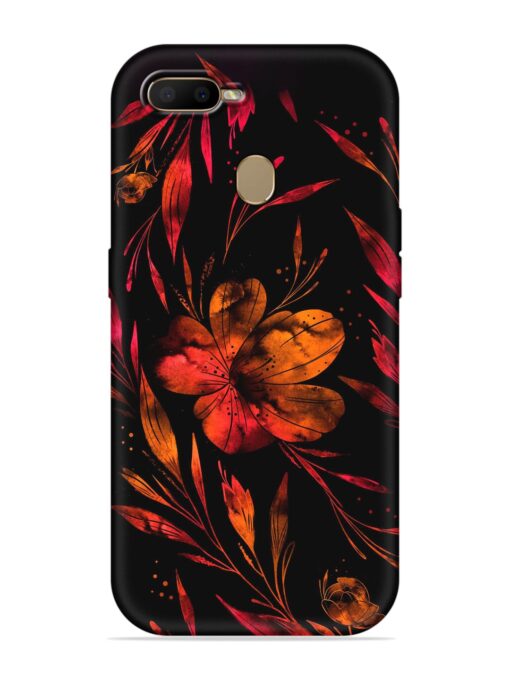 Red Flower Painting Embossed Soft Silicone Case for Oppo F9 Pro Zapvi