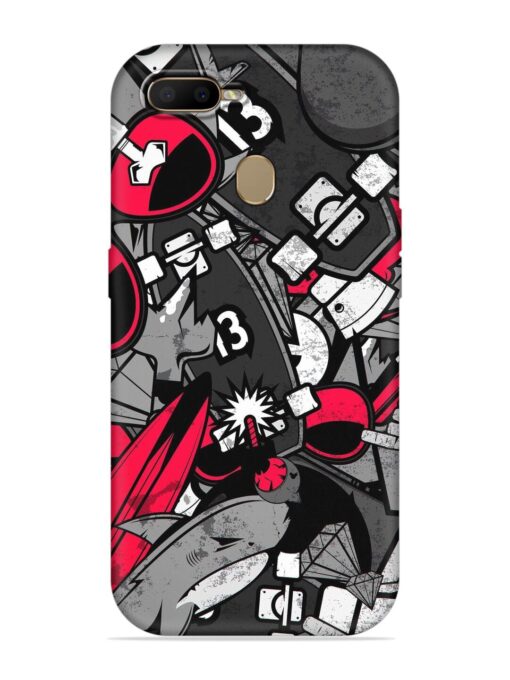 Fictional Doodle Embossed Soft Silicone Case for Oppo F9 Pro Zapvi