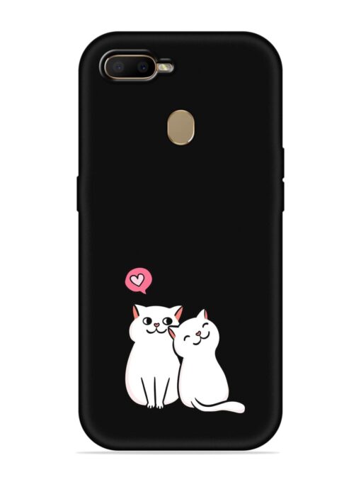 Cute Loving Cats Embossed Soft Silicone Case for Oppo F9 Pro Zapvi