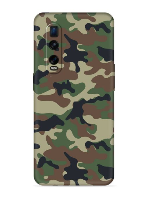 Army Military Camouflage Dark Green Embossed Soft Silicone Case for Oppo Find X2 Pro Zapvi