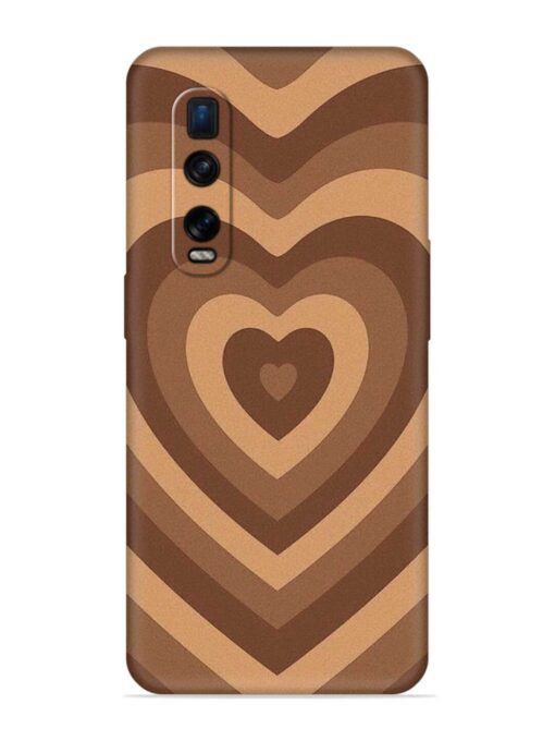 Brown Heart Embossed Soft Silicone Case for Oppo Find X2 Pro Zapvi