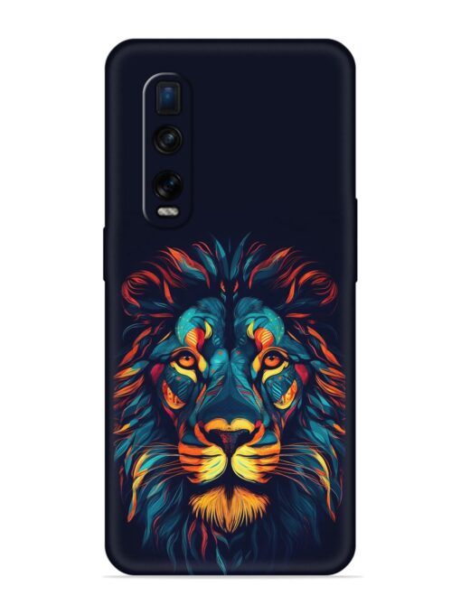 Colorful Lion Embossed Soft Silicone Case for Oppo Find X2 Pro Zapvi