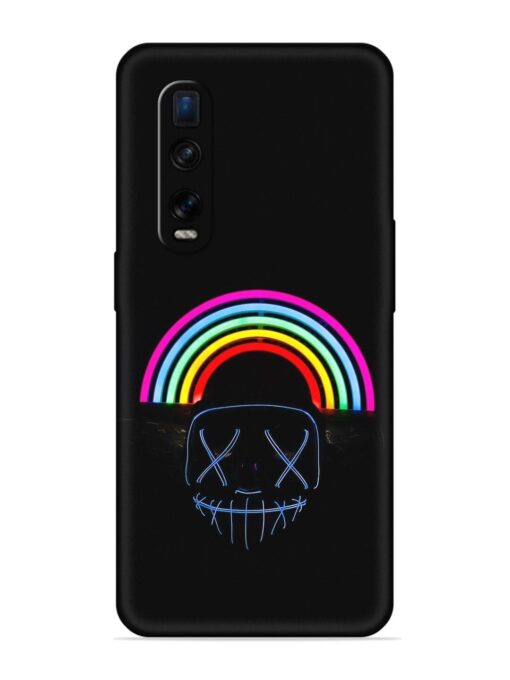 Mask Rainbow Embossed Soft Silicone Case for Oppo Find X2 Pro Zapvi