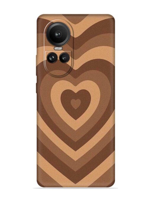 Brown Heart Embossed Soft Silicone Case for Oppo Reno 10 (5G) Zapvi