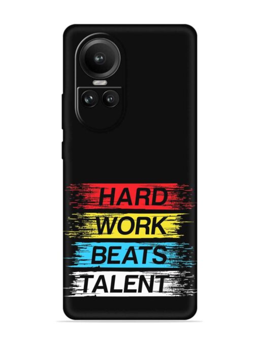 Hard Work Beats Embossed Soft Silicone Case for Oppo Reno 10 (5G) Zapvi