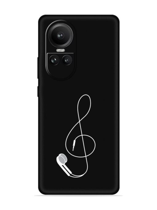 Music Earphone Vector Embossed Soft Silicone Case for Oppo Reno 10 (5G) Zapvi