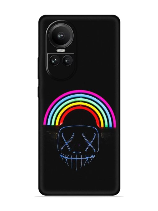 Mask Rainbow Embossed Soft Silicone Case for Oppo Reno 10 (5G) Zapvi