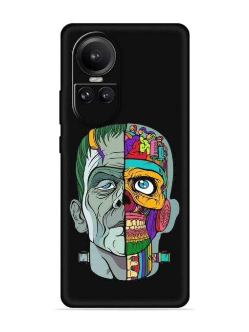 Men Vs Skull Embossed Soft Silicone Case for Oppo Reno 10 (5G) Zapvi