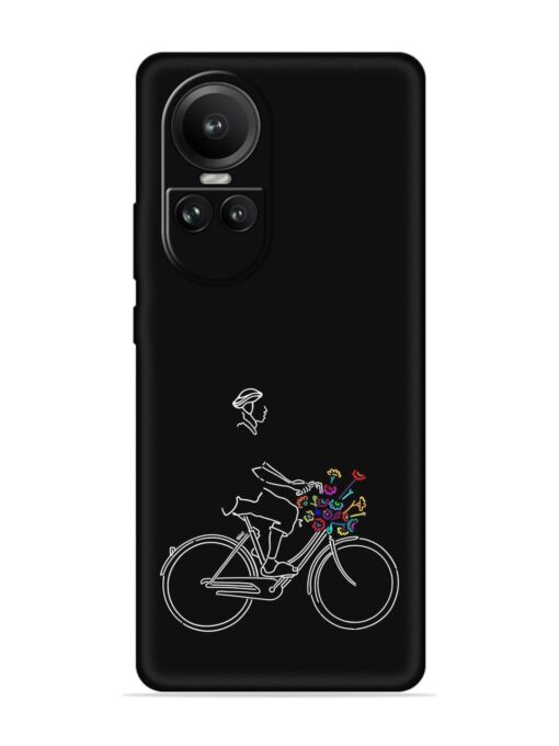 Minimalist Cycle Art Embossed Soft Silicone Case for Oppo Reno 10 (5G) Zapvi