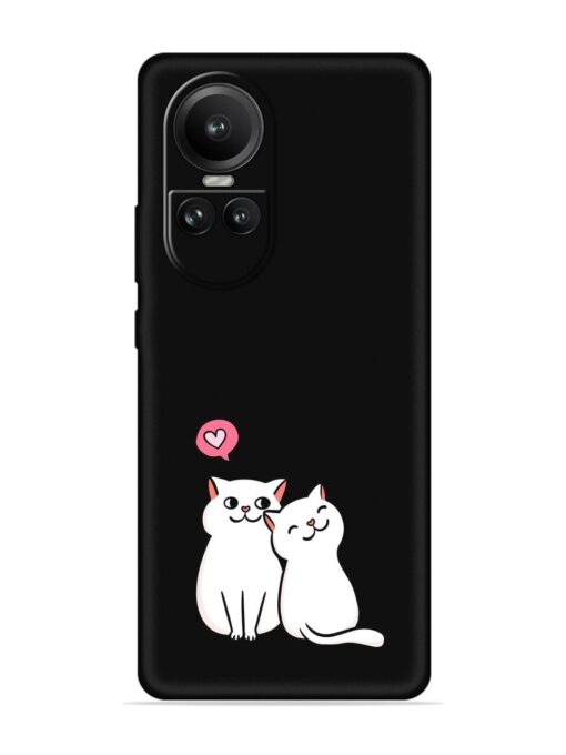 Cute Loving Cats Embossed Soft Silicone Case for Oppo Reno 10 (5G) Zapvi