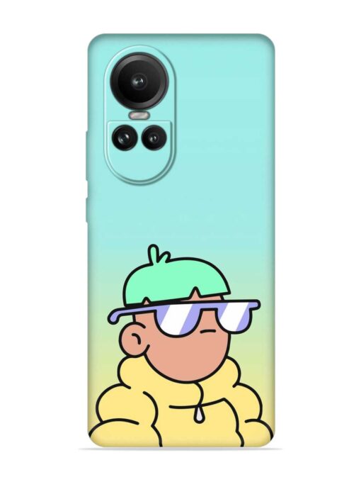 Doodles Cool Character Embossed Soft Silicone Case for Oppo Reno 10 Pro (5G) Zapvi