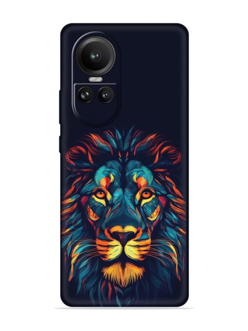 Colorful Lion Embossed Soft Silicone Case for Oppo Reno 10 Pro (5G) Zapvi