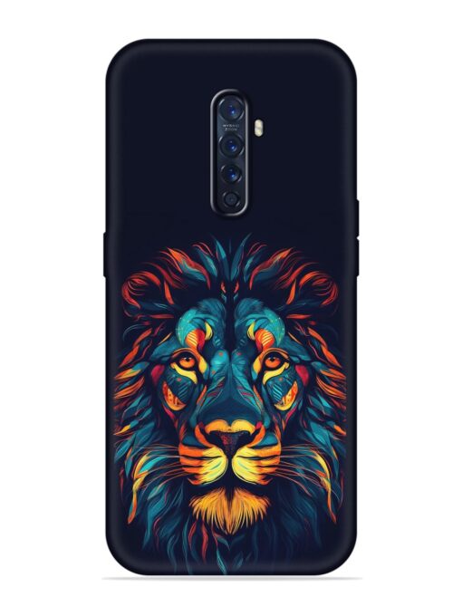 Colorful Lion Embossed Soft Silicone Case for Oppo Reno 2F Zapvi