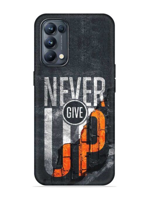 Never Give Up Embossed Soft Silicone Case for Oppo Reno 5 Pro (5G) Zapvi