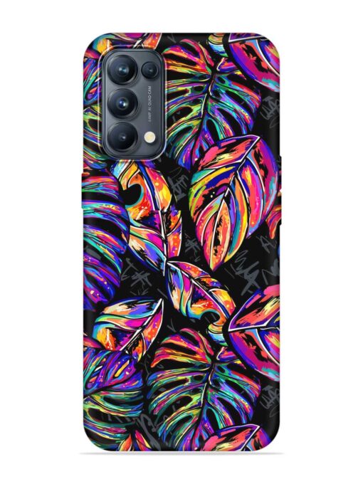 Tropical Seamless Vector Embossed Soft Silicone Case for Oppo Reno 5 Pro (5G) Zapvi