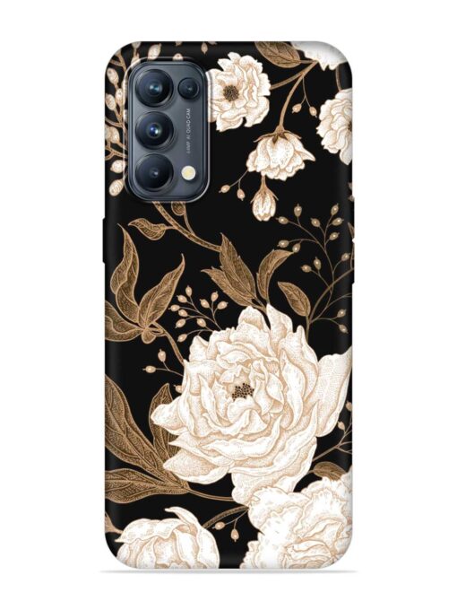 Peonies Roses Floral Embossed Soft Silicone Case for Oppo Reno 5 Pro (5G) Zapvi