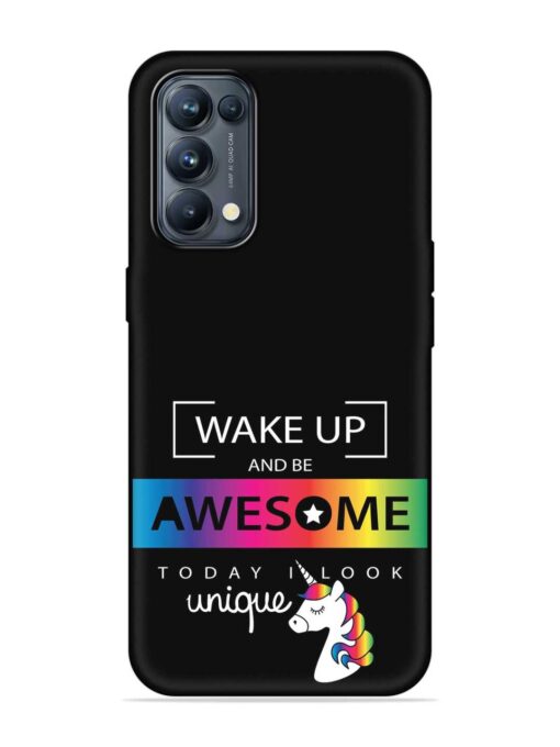 Inspirational Quote Unicorn Embossed Soft Silicone Case for Oppo Reno 5 Pro (5G) Zapvi