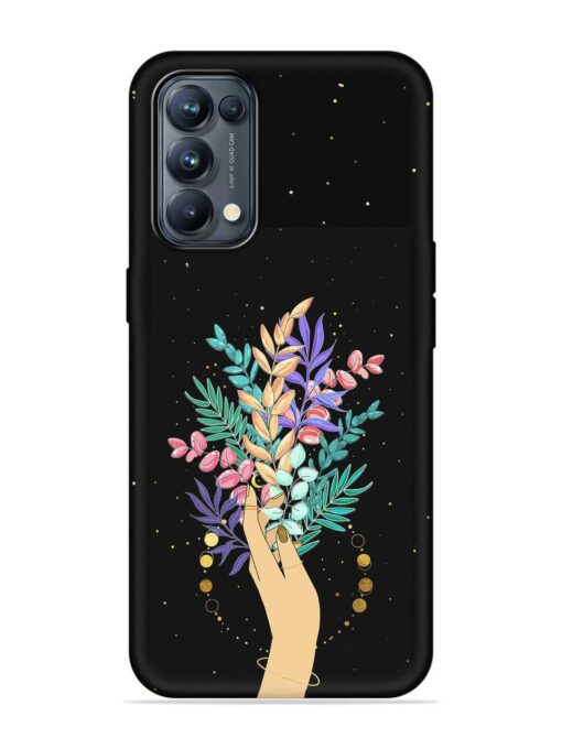 Flower On Hand Embossed Soft Silicone Case for Oppo Reno 5 Pro (5G) Zapvi