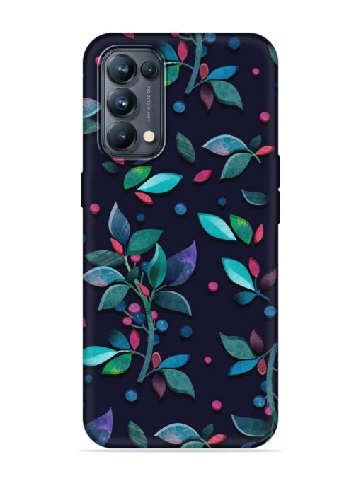 Decorative Watercolor Flower Embossed Soft Silicone Case for Oppo Reno 5 Pro (5G) Zapvi