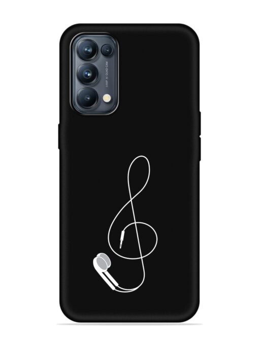 Music Earphone Vector Embossed Soft Silicone Case for Oppo Reno 5 Pro (5G) Zapvi