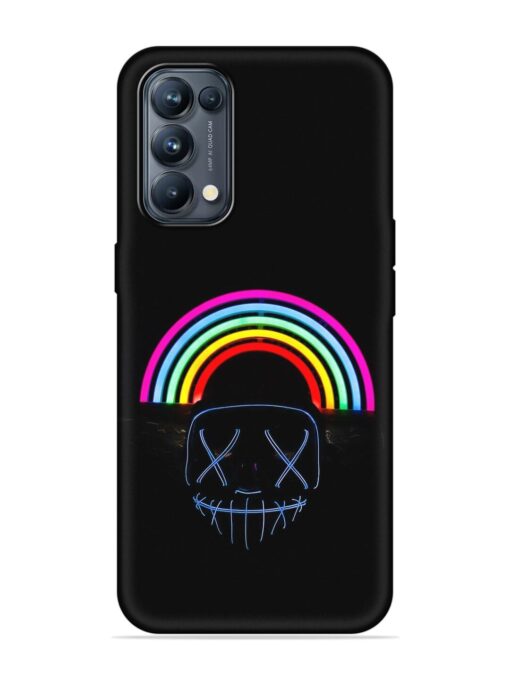 Mask Rainbow Embossed Soft Silicone Case for Oppo Reno 5 Pro (5G) Zapvi