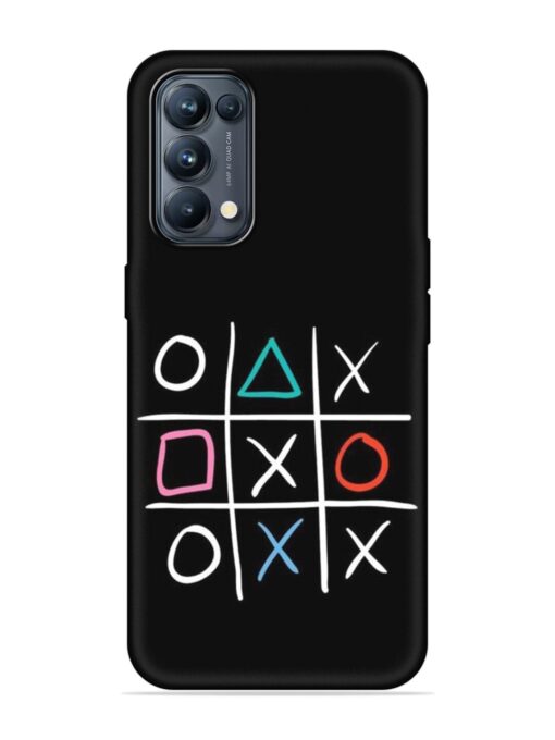 Super Neon Tic-Tac-Toe Embossed Soft Silicone Case for Oppo Reno 5 Pro (5G) Zapvi