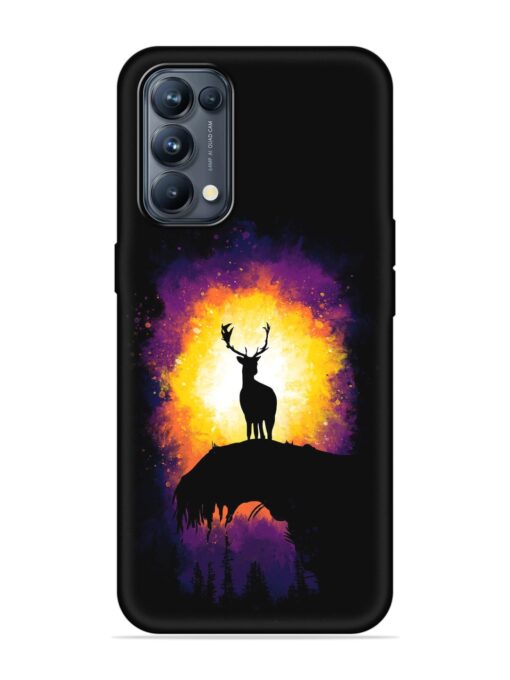 Elk Animal Art Embossed Soft Silicone Case for Oppo Reno 5 Pro (5G) Zapvi