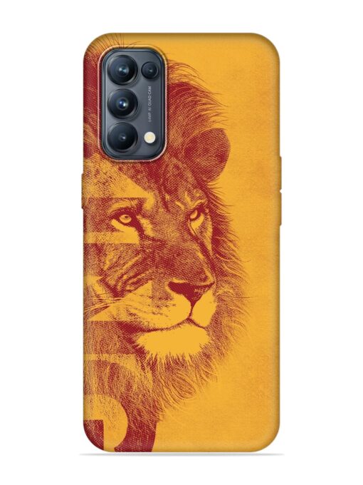 Gold Lion Crown Art Embossed Soft Silicone Case for Oppo Reno 5 Pro (5G) Zapvi