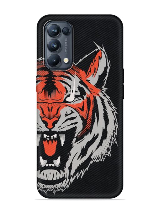 Tiger Aggression Embossed Soft Silicone Case for Oppo Reno 5 Pro (5G) Zapvi