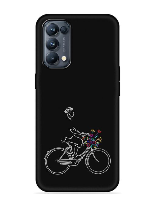 Minimalist Cycle Art Embossed Soft Silicone Case for Oppo Reno 5 Pro (5G) Zapvi