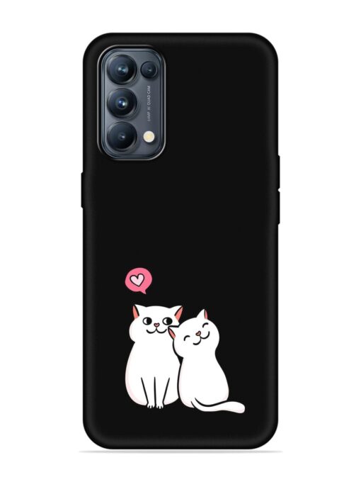 Cute Loving Cats Embossed Soft Silicone Case for Oppo Reno 5 Pro (5G) Zapvi