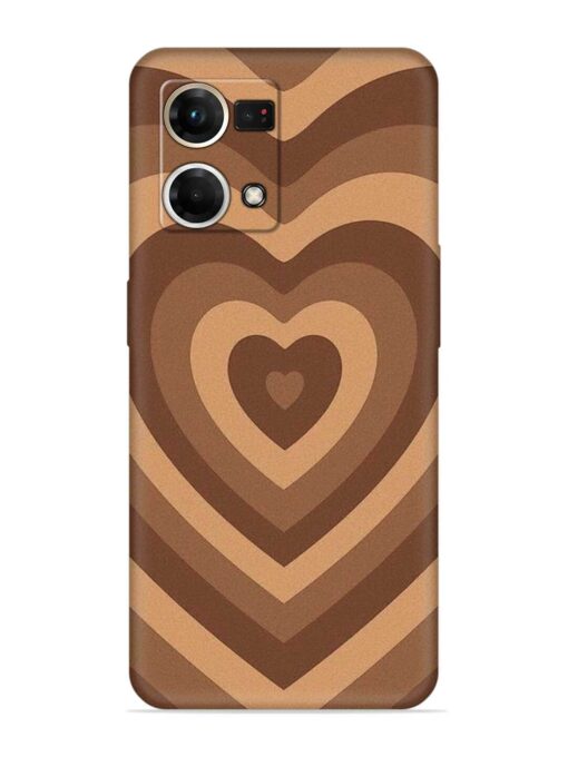 Brown Heart Embossed Soft Silicone Case for Oppo Reno 7 (4G) Zapvi