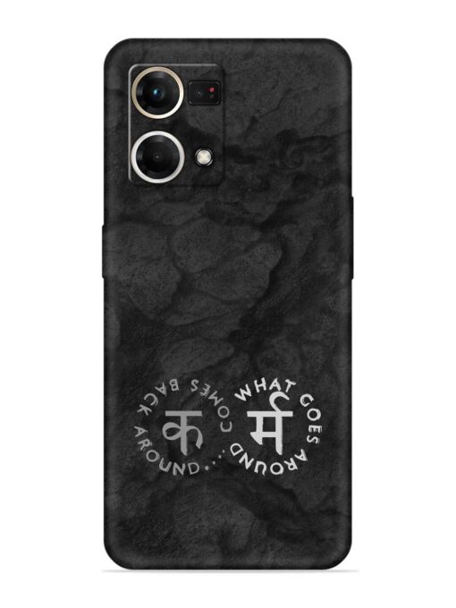 Karma Hindi Word Embossed Soft Silicone Case for Oppo Reno 7 (4G) Zapvi