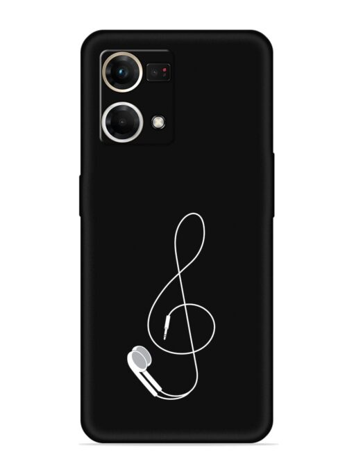 Music Earphone Vector Embossed Soft Silicone Case for Oppo Reno 7 (4G) Zapvi