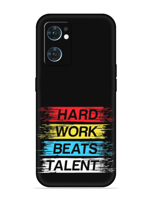 Hard Work Beats Embossed Soft Silicone Case for Oppo Reno 7 (5G) Zapvi