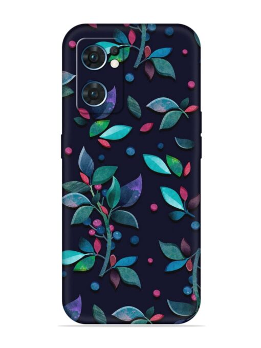 Decorative Watercolor Flower Embossed Soft Silicone Case for Oppo Reno 7 (5G) Zapvi