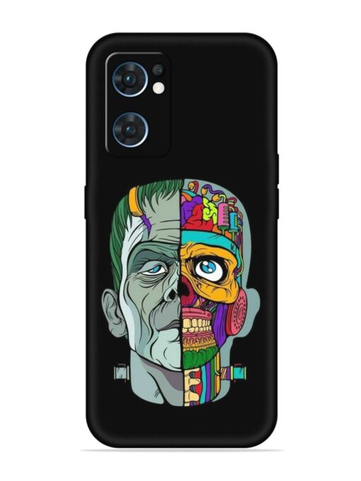 Men Vs Skull Embossed Soft Silicone Case for Oppo Reno 7 (5G) Zapvi