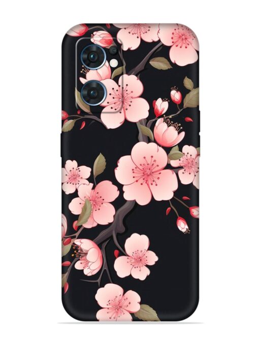 Cherry Blossom Embossed Soft Silicone Case for Oppo Reno 7 (5G) Zapvi