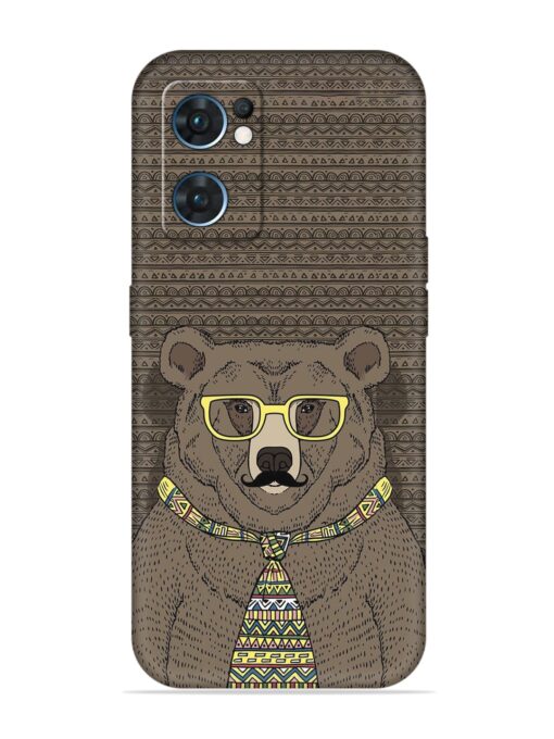 Grizzly Bear Embossed Soft Silicone Case for Oppo Reno 7 (5G) Zapvi