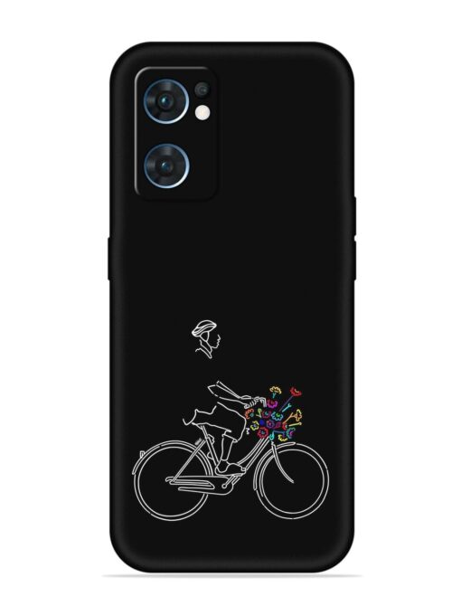 Minimalist Cycle Art Embossed Soft Silicone Case for Oppo Reno 7 (5G) Zapvi