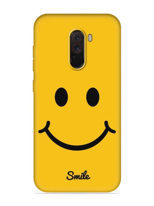 Yellow Smiley Embossed Soft Silicone Case for Poco F1 Zapvi