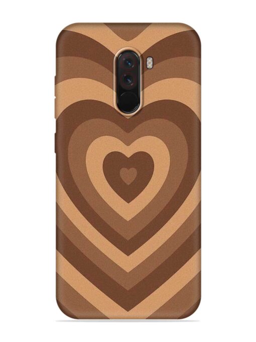 Brown Heart Embossed Soft Silicone Case for Poco F1 Zapvi